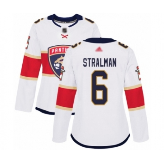 Women's Florida Panthers 6 Anton Stralman Authentic White Away Hockey Jersey