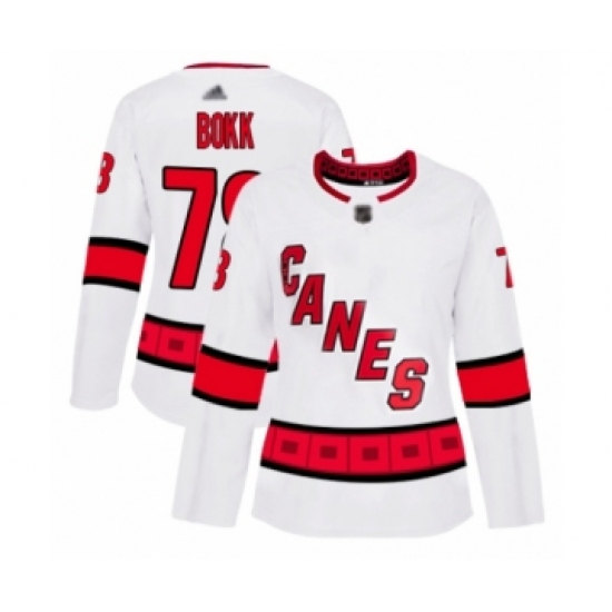 Women's Carolina Hurricanes 78 Dominik Bokk Authentic White Away Hockey Jersey