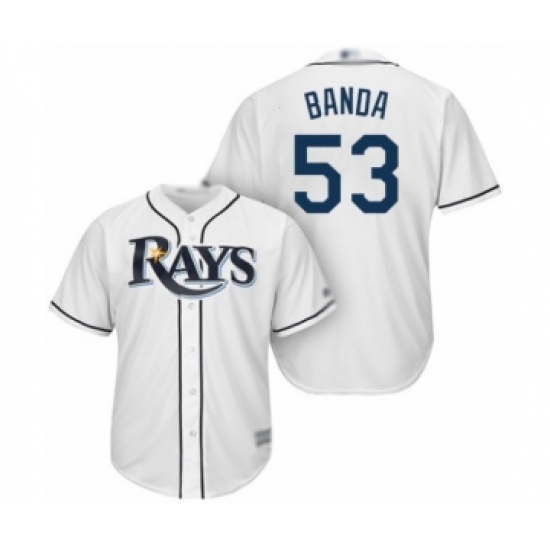 Youth Tampa Bay Rays 53 Anthony Banda Authentic White Home Cool Base Baseball Player Jersey