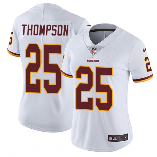 Women's Nike Washington Redskins 25 Chris Thompson Elite White NFL Jersey