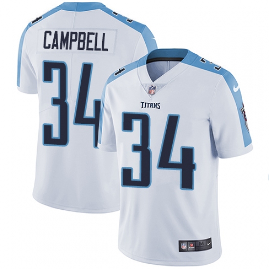 Men's Nike Tennessee Titans 34 Earl Campbell White Vapor Untouchable Limited Player NFL Jersey