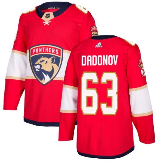 Men's Adidas Florida Panthers 63 Evgenii Dadonov Premier Red Home NHL Jersey