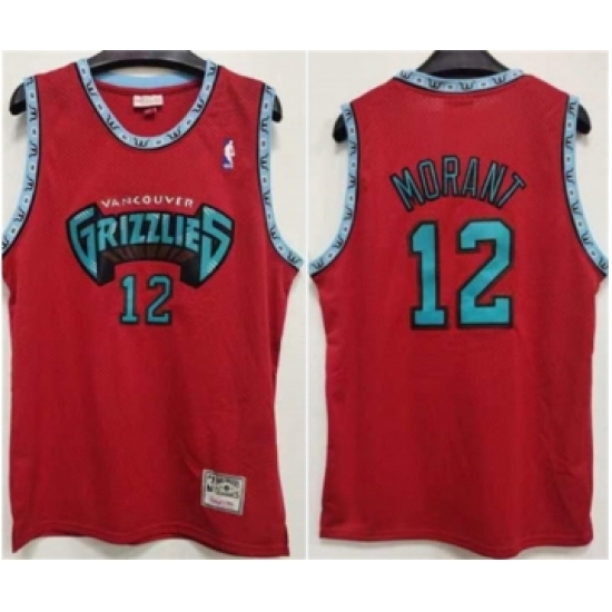 Men's Memphis Grizzlies 12 Ja Morant Red Stitched Jersey