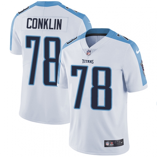 Men's Nike Tennessee Titans 78 Jack Conklin White Vapor Untouchable Limited Player NFL Jersey