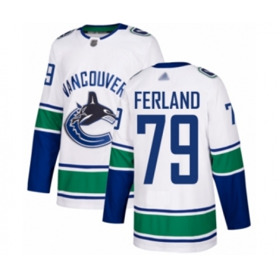 Men's Vancouver Canucks 79 Michael Ferland Authentic White Away Hockey Jersey