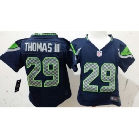 Nike Seattle Seahawks 29 Earl Thomas III Navy Blue Toddlers Jersey