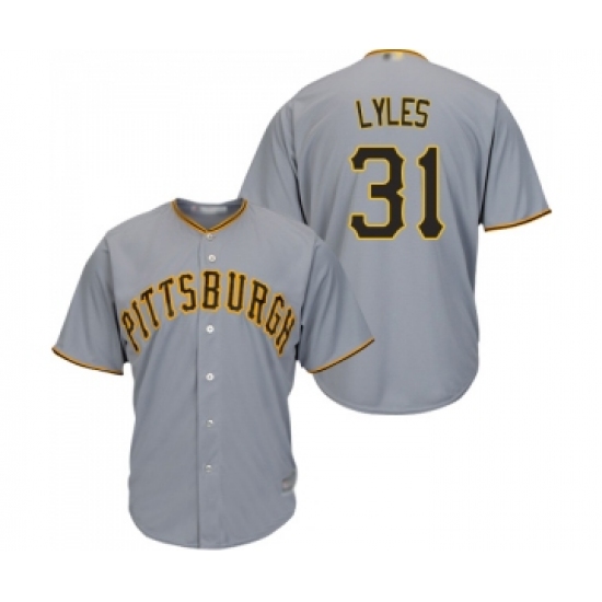 Youth Pittsburgh Pirates 31 Jordan Lyles Replica Grey Road Cool Base Baseball Jersey