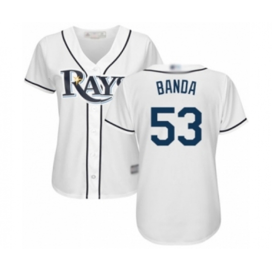 Women's Tampa Bay Rays 53 Anthony Banda Authentic White Home Cool Base Baseball Player Jersey