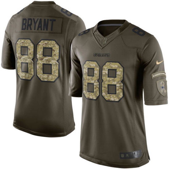 Men's Nike Dallas Cowboys 88 Dez Bryant Elite Green Salute to Service NFL Jersey