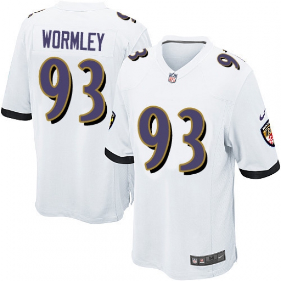 Men's Nike Baltimore Ravens 93 Chris Wormley Game White NFL Jersey