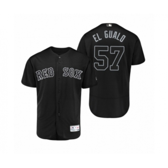 Men's Red Sox 57 EduardoRodriguez El Gualo Black 2019 Players Weekend Authentic Jersey