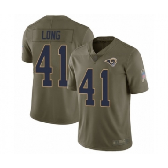 Youth Los Angeles Rams 41 David Long Limited Olive 2017 Salute to Service Football Jersey