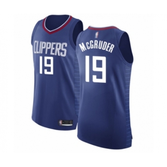 Men's Los Angeles Clippers 19 Rodney McGruder Authentic Blue Basketball Jersey - Icon Edition