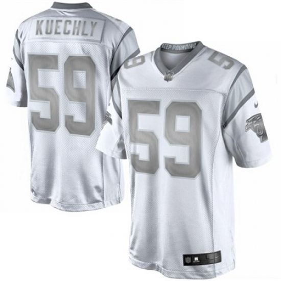 Men's Nike Carolina Panthers 59 Luke Kuechly Limited White Platinum NFL Jersey