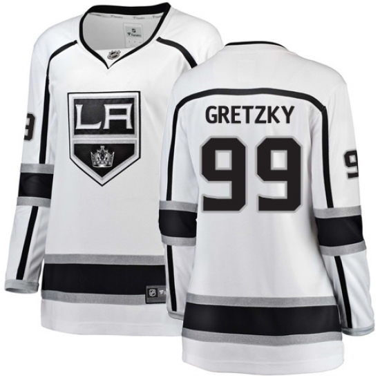 Women's Los Angeles Kings 99 Wayne Gretzky Authentic White Away Fanatics Branded Breakaway NHL Jersey