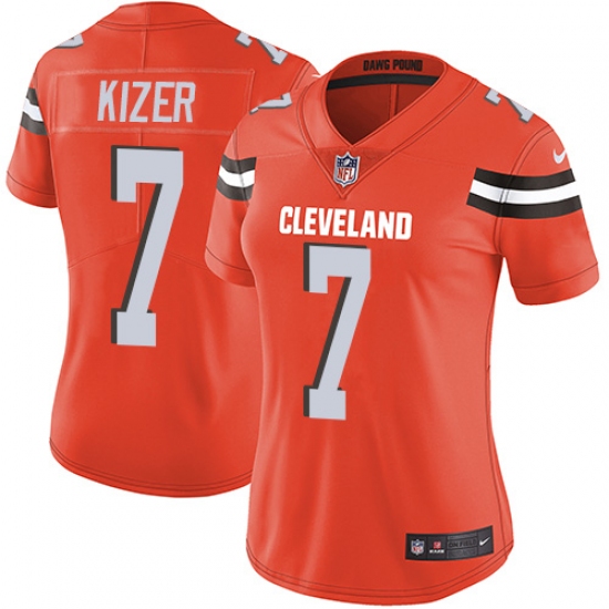 Women's Nike Cleveland Browns 7 DeShone Kizer Orange Alternate Vapor Untouchable Limited Player NFL Jersey