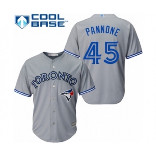 Youth Toronto Blue Jays 45 Thomas Pannone Authentic Grey Road Baseball Player Jersey