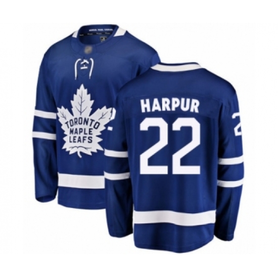 Men's Toronto Maple Leafs 22 Ben Harpur Authentic Royal Blue Home Fanatics Branded Breakaway Hockey Jersey