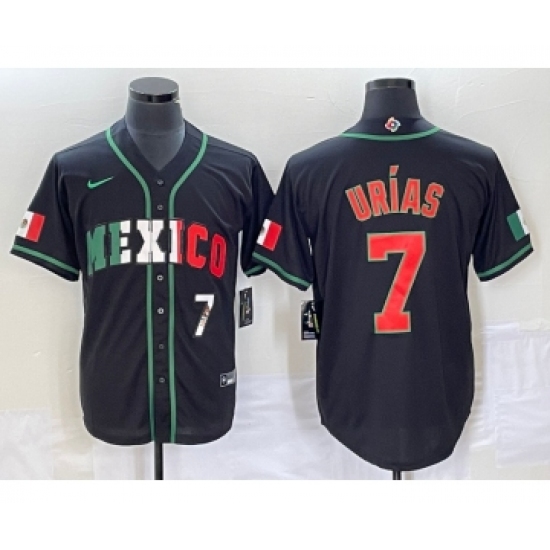 Men's Mexico Baseball 7 Julio Urias Number 2023 Black World Baseball Classic Stitched Jersey6