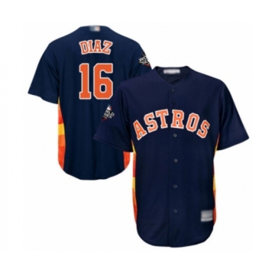 Youth Houston Astros 16 Aledmys Diaz Authentic Navy Blue Alternate Cool Base 2019 World Series Bound Baseball Jersey