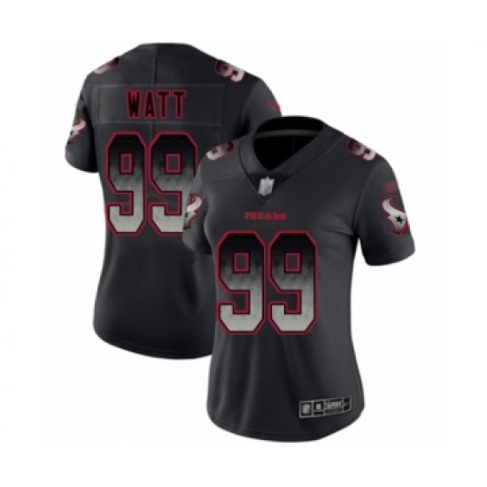 Women's Houston Texans 99 J.J. Watt Limited Black Smoke Fashion Football Jersey