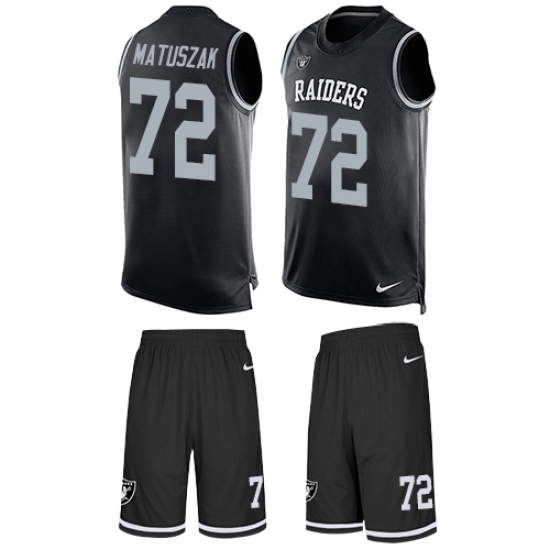 Men's Nike Oakland Raiders 72 John Matuszak Limited Black Tank Top Suit NFL Jersey