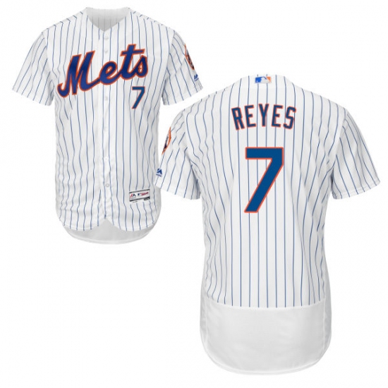 Men's Majestic New York Mets 7 Jose Reyes White Flexbase Authentic Collection MLB Jersey