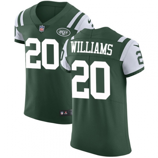 Men's Nike New York Jets 20 Marcus Williams Elite Green Team Color NFL Jersey