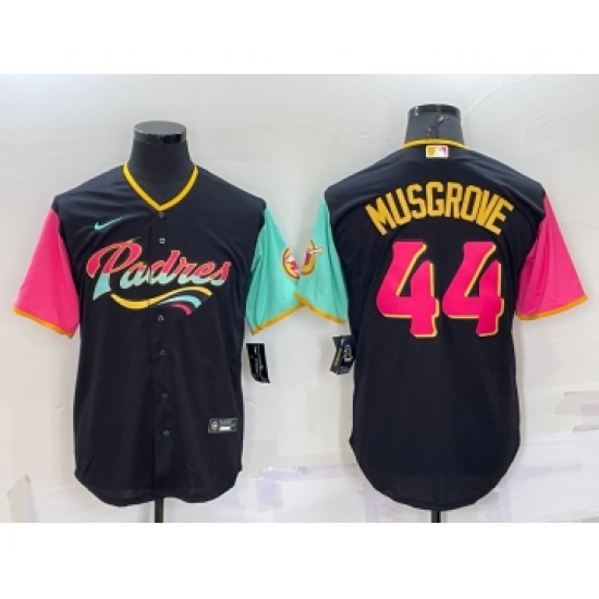 Men's San Diego Padres 44 Joe Musgrove Black 2022 City Connect Cool Base Stitched Jersey