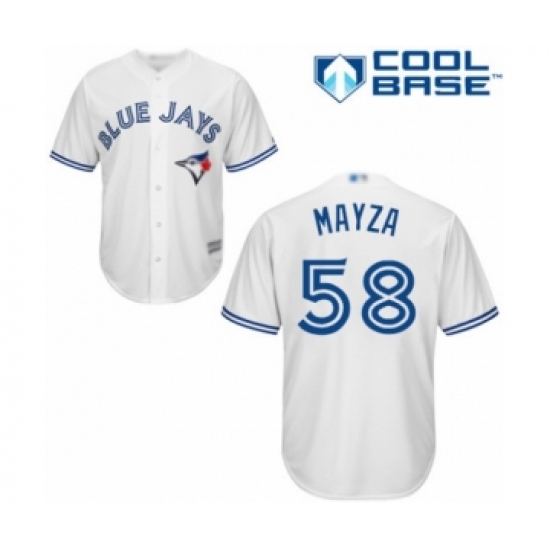 Youth Toronto Blue Jays 58 Tim Mayza Authentic White Home Baseball Player Jersey