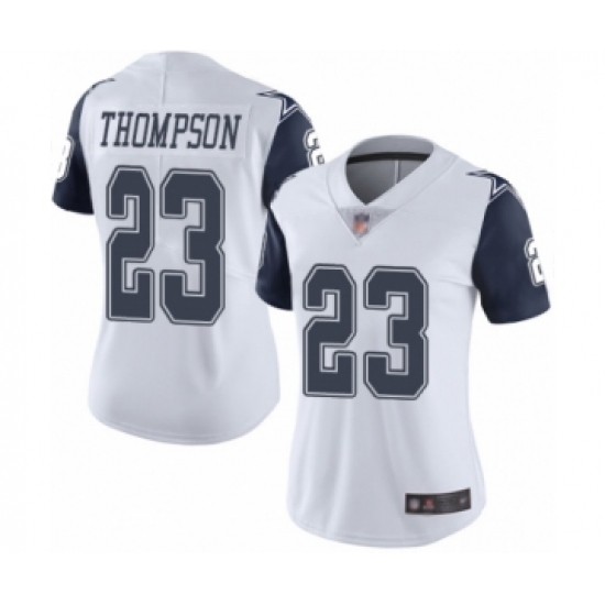 Women's Dallas Cowboys 23 Darian Thompson Limited White Rush Vapor Untouchable Football Jersey