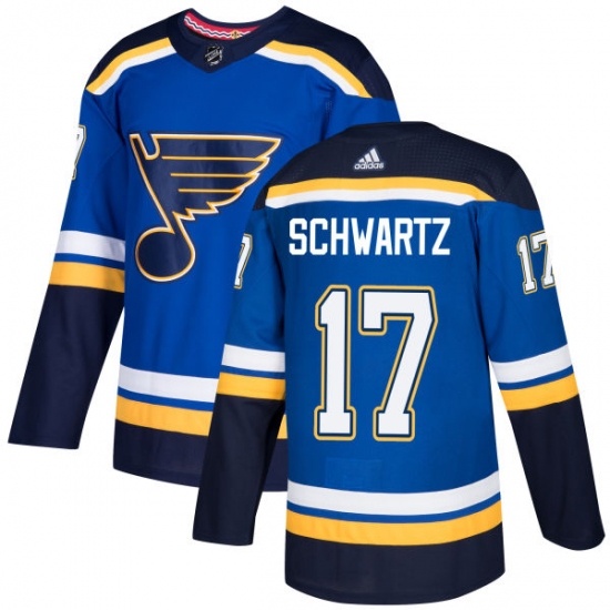 Youth Adidas St. Louis Blues 17 Jaden Schwartz Authentic Royal Blue Home NHL Jersey