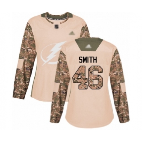 Women's Tampa Bay Lightning 46 Gemel Smith Authentic Camo Veterans Day Practice Hockey Jersey