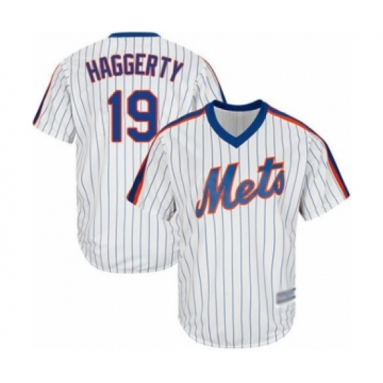 Youth New York Mets 19 Sam Haggerty Authentic White Alternate Cool Base Baseball Player Jersey