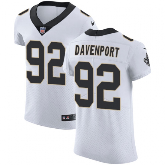 Nike New Orleans Saints 92 Marcus Davenport White Men's Stitched NFL Vapor Untouchable Elite Jersey