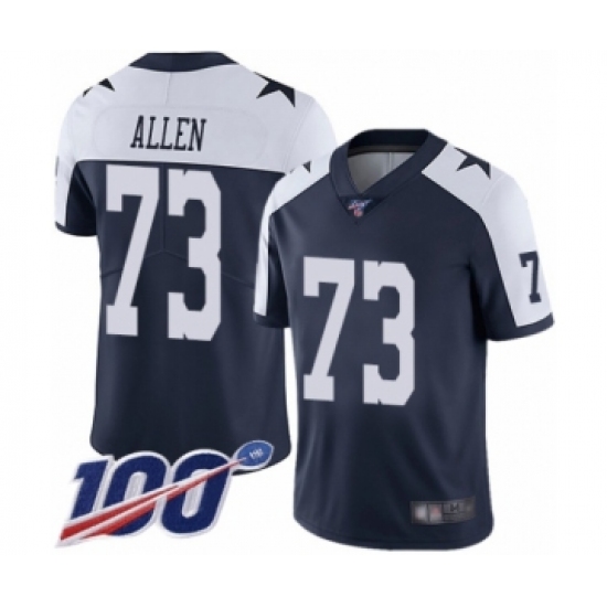 Men's Dallas Cowboys 73 Larry Allen Navy Blue Throwback Alternate Vapor Untouchable Limited Player 100th Season Football Jersey