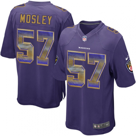 Youth Nike Baltimore Ravens 57 C.J. Mosley Limited Purple Strobe NFL Jersey