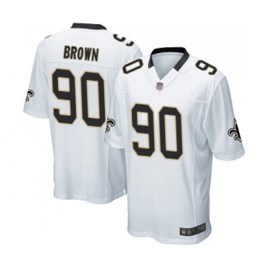 Men's New Orleans Saints 90 Malcom Brown Game White Football Jersey