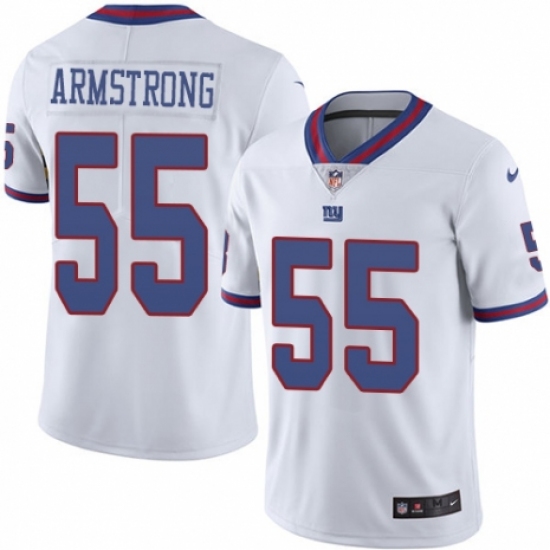 Men's Nike New York Giants 55 Ray-Ray Armstrong Limited White Rush Vapor Untouchable NFL Jersey