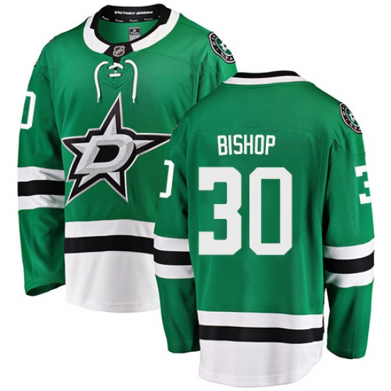 Youth Dallas Stars 30 Ben Bishop Authentic Green Home Fanatics Branded Breakaway NHL Jersey