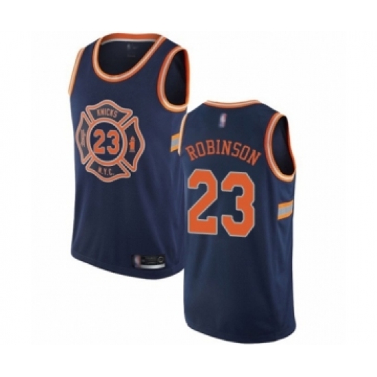 Youth New York Knicks 23 Mitchell Robinson Swingman Navy Blue Basketball Jersey - City Edition