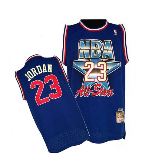 Men's Mitchell and Ness Chicago Bulls 23 Michael Jordan Swingman Blue 1992 All Star Throwback NBA Jersey