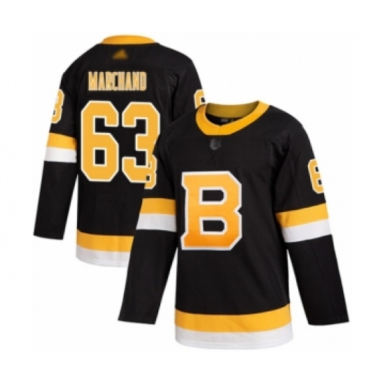 Men's Boston Bruins 63 Brad Marchand Authentic Black Alternate Hockey Jersey