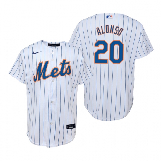 Men's Nike New York Mets 20 Pete Alonso White Home Stitched Baseball Jersey