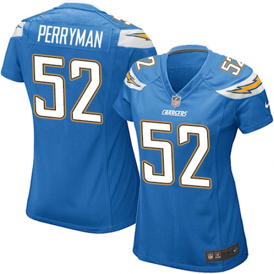 Women's Nike Los Angeles Chargers 52 Denzel Perryman Game Electric Blue Alternate NFL Jersey