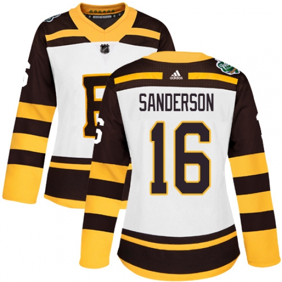 Women's Adidas Boston Bruins 16 Derek Sanderson Authentic White 2019 Winter Classic NHL Jersey