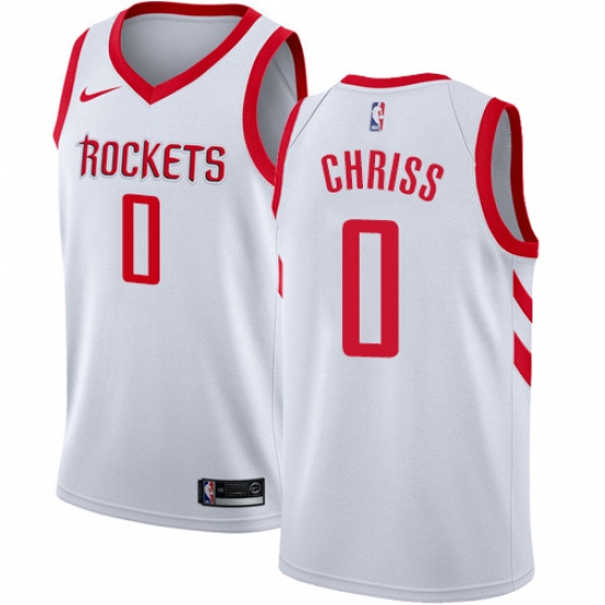 Women's Nike Houston Rockets 0 Marquese Chriss Swingman White NBA Jersey - Association Edition