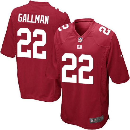 Men's Nike New York Giants 22 Wayne Gallman Game Red Alternate NFL Jersey