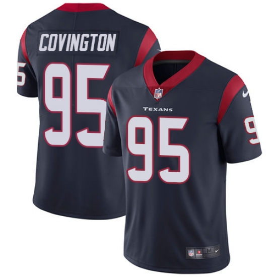 Youth Nike Houston Texans 95 Christian Covington Elite Navy Blue Team Color NFL Jersey