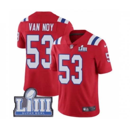 Youth Nike New England Patriots 53 Kyle Van Noy Red Alternate Vapor Untouchable Limited Player Super Bowl LIII Bound NFL Jersey